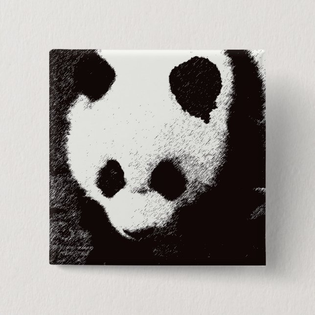 Panda 2 Inch Square Button (Front)
