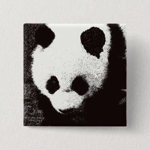 Panda 2 Inch Square Button