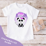 Panda 5th Birthday Girls Tshirt (Purple)<br><div class="desc">Adorable and stylish design ready for a very special birthday girl. Easily update their name to personalize.  Be sure to check out the rest of my collection for many other adorable options.</div>