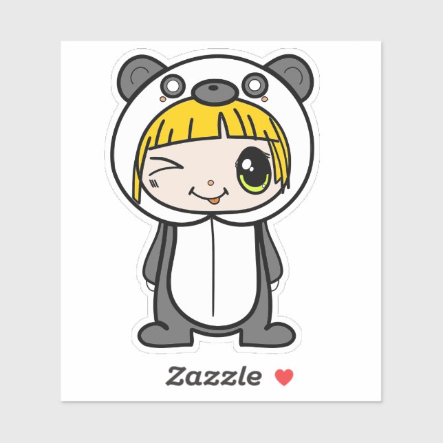 Panda à Dabbing mignon - Sticker drôle (Feuille)