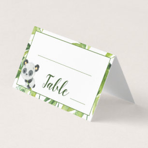 Panda and Bamboo Baby Shower Birthday Table Number