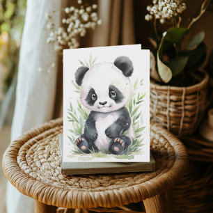 Panda and Bamboo Greeting  Card