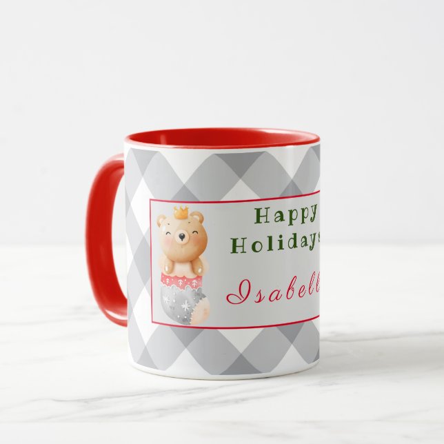 Panda and Bear Customize Text and Name Mug (Front Left)