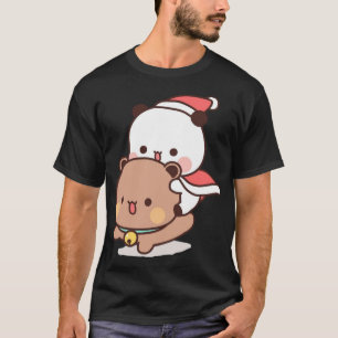Panda And Brownie Bear Couple ,merry christmas Act T-Shirt