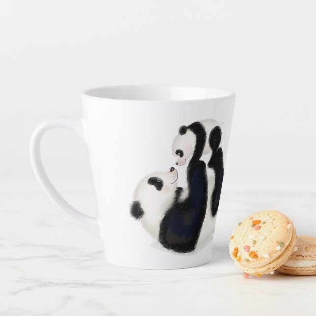 Panda and cub 'Best mom ever' latte mug (In Situ)