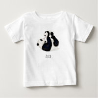 Panda and cub personalized baby T-shirt