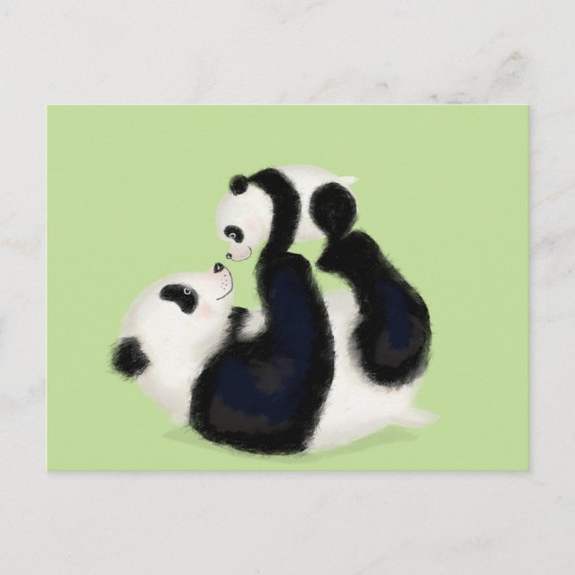 Panda and cub postcard (Front)