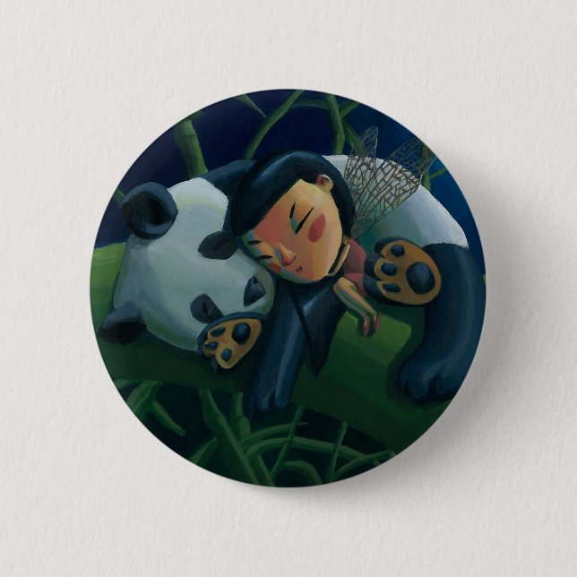 Panda and Fairy 2 Inch Round Button (Front)