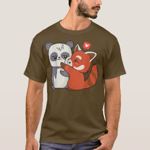 Panda And Fox In Love Valentine's Day T-Shirt
