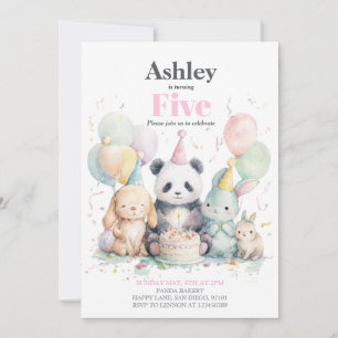 Panda and friends birthday & party Invitation