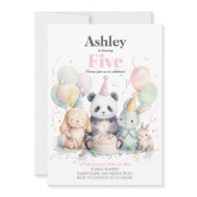 Panda and friends birthday & party Invitation