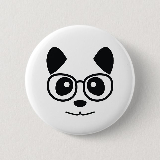 Panda And Glasses 2 Inch Round Button (Front)