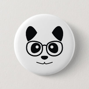 Panda And Glasses 2 Inch Round Button