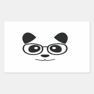 Panda And Glasses Sticker