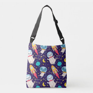 Panda And Mouse Astronaut Kids Pattern Crossbody Bag