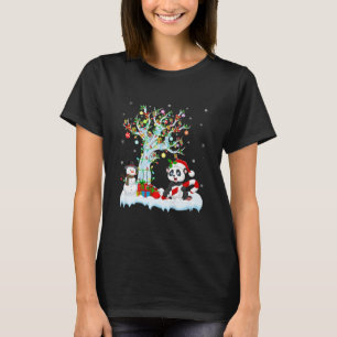 Panda Animal Lover Xmas Tree Santa Hat Panda Chris T-Shirt