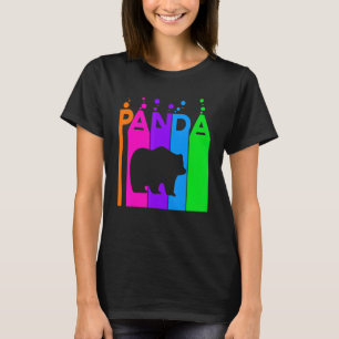 Panda Animal Rainbow Bubble With Silhouette T-Shirt