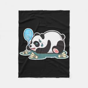 Panda Animals Badminton Shuttles  Fleece Blanket