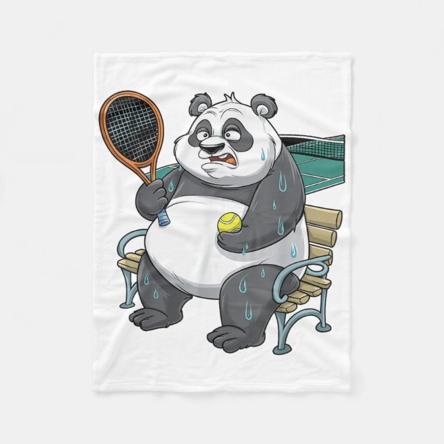 Panda Animals Badminton Shuttles  Fleece Blanket (Front)