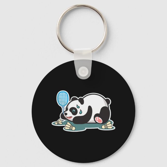 Panda Animals Badminton Shuttles  Keychain (Front)