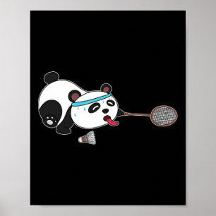 Panda Animals Badminton Shuttles Poster