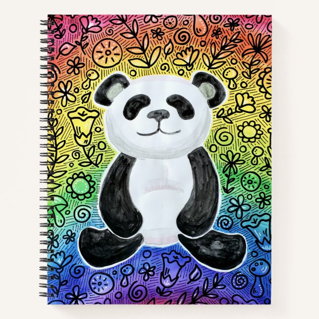 Panda arc-en-ciel Carnet de la palette de calcul (Devant)