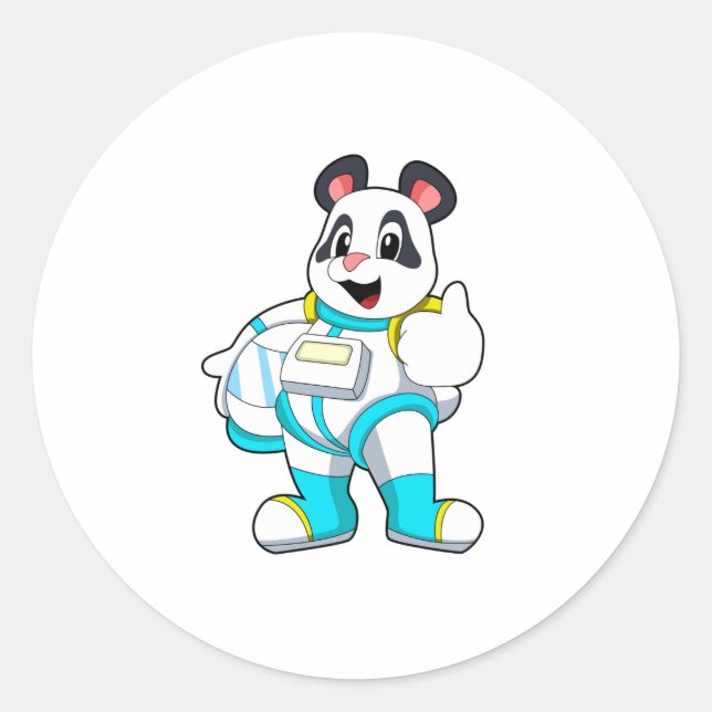 Panda as Astronaut with Costume Classic Round Sticker (Front)