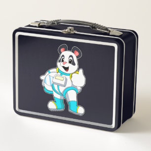 Panda as Astronaut with Costume Metal Lunch Box