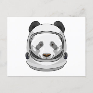 Panda as Astronaut with Helmet Postcard