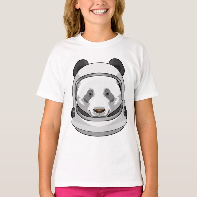 Panda as Astronaut with Helmet T-Shirt (Front)