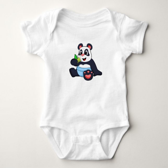 Panda as Baby with Bambus Bodysuit (Front)