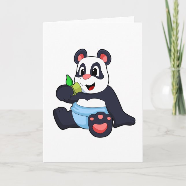 Panda as Baby with Bambus Card (Front)
