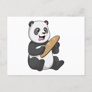 Panda as Baker with Bread Postcard