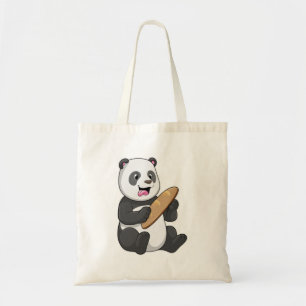 Panda as Baker with Bread Tote Bag