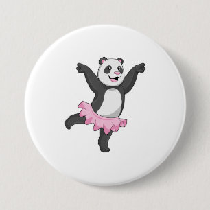 Panda as Ballerina at Ballet 3 Inch Round Button