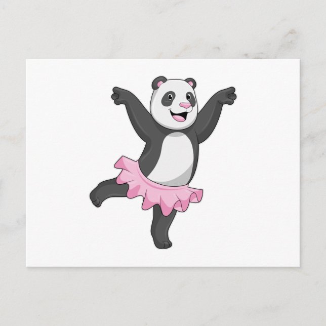Panda as Ballerina at Ballet Postcard (Front)