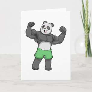 Panda as Bodybuilder at Bodybuilding Card