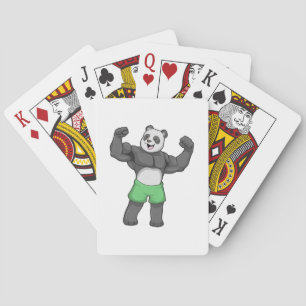 Panda as Bodybuilder at Bodybuilding Playing Cards