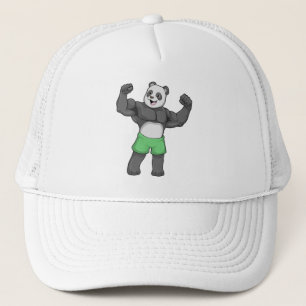 Panda as Bodybuilder at Bodybuilding Trucker Hat
