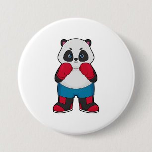 Panda as Boxer with Boxing gloves 3 Inch Round Button