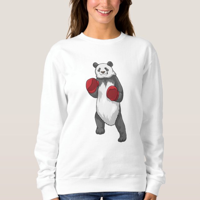 Panda as Boxer with Boxing gloves Sweatshirt (Front)