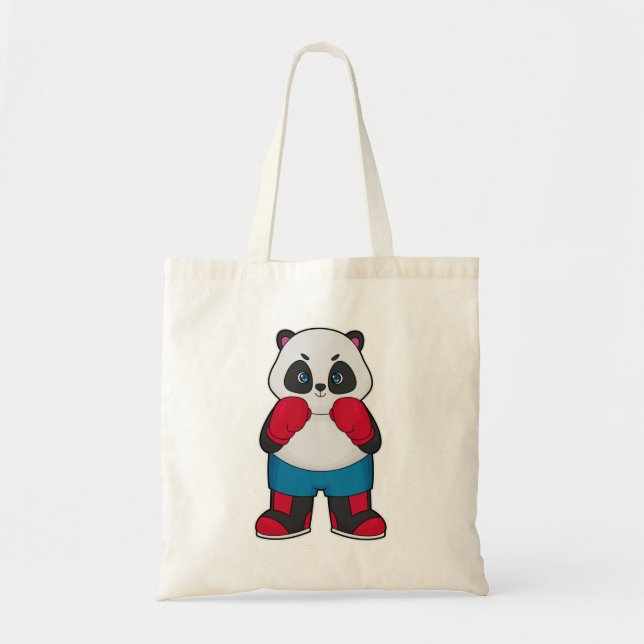 Panda as Boxer with Boxing gloves Tote Bag (Front)