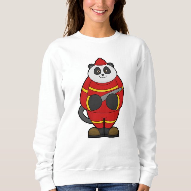 Panda as Firefighter with Hose Sweatshirt (Front)