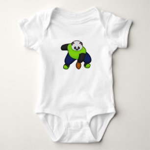 Panda as Football player with Football Baby Bodysuit