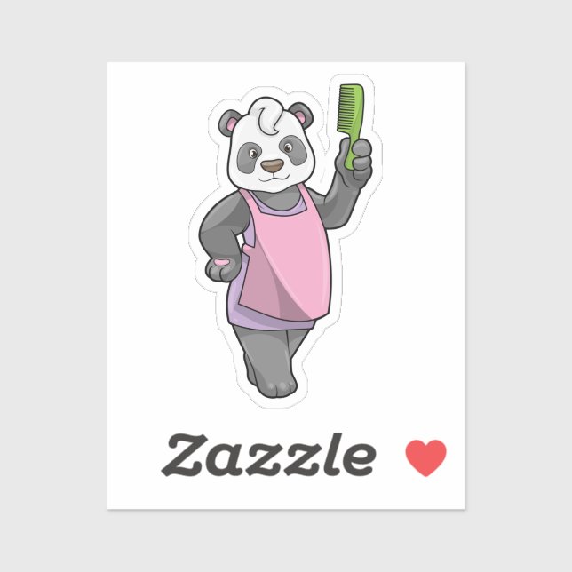 Panda as Hairdresser with Comb (Sheet)
