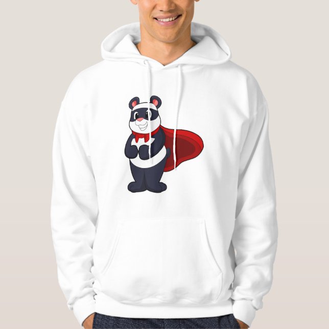 Panda as Hero with Mask & Cape Hoodie (Front)