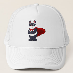 Panda as Hero with Mask & Cape Trucker Hat