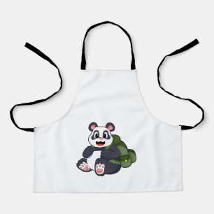Panda as Hiker with Backpack Apron