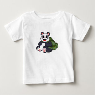Panda as Hiker with Backpack Baby T-Shirt