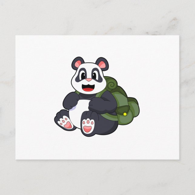 Panda as Hiker with Backpack Postcard (Front)